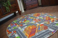 Dywany dla dzieci - Dywan dziecięcy ULICZKI BIG CITY koło szary koło 170 cm - miniaturka - grafika 1