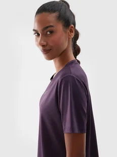 Damska koszulka treningowa 4F 4FWAW24TFTSF1012 - fioletowa - Koszulki sportowe damskie - miniaturka - grafika 1