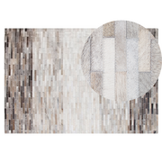 Dywany - Beliani Dywan skórzany brązowo-szary 140 x 200 cm SINNELI - miniaturka - grafika 1
