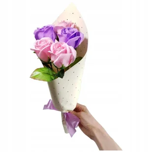 Bukiet róże mydlane kwiaty mydlana 37 cm PREZENT Walentynki DZIEŃ KOBIET - Sztuczne kwiaty - miniaturka - grafika 1