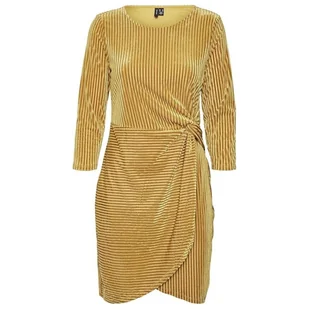 Sukienka damska Vero Moda Mella elegancka złota welurowa-M - VERO MODA - Sukienki Sukienka damska Vero Moda Mella elegancka złota welurowa-M - VERO MODA - Sukienki - miniaturka - grafika 1