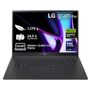 LG Gram Pro 16Z90SP-A.AP7BG notebook/Intel Core Ultra 7 155H 40,6 cm (16") WQXGA+ 32 GB LPDDR5x-SDRAM 2 TB SSD NVIDIA GeForce RTX 3050 Wi-Fi 6E (802.11ax) Windows 11 Pro Czarny 16Z90SP-A.AP7BG - Laptopy - miniaturka - grafika 1