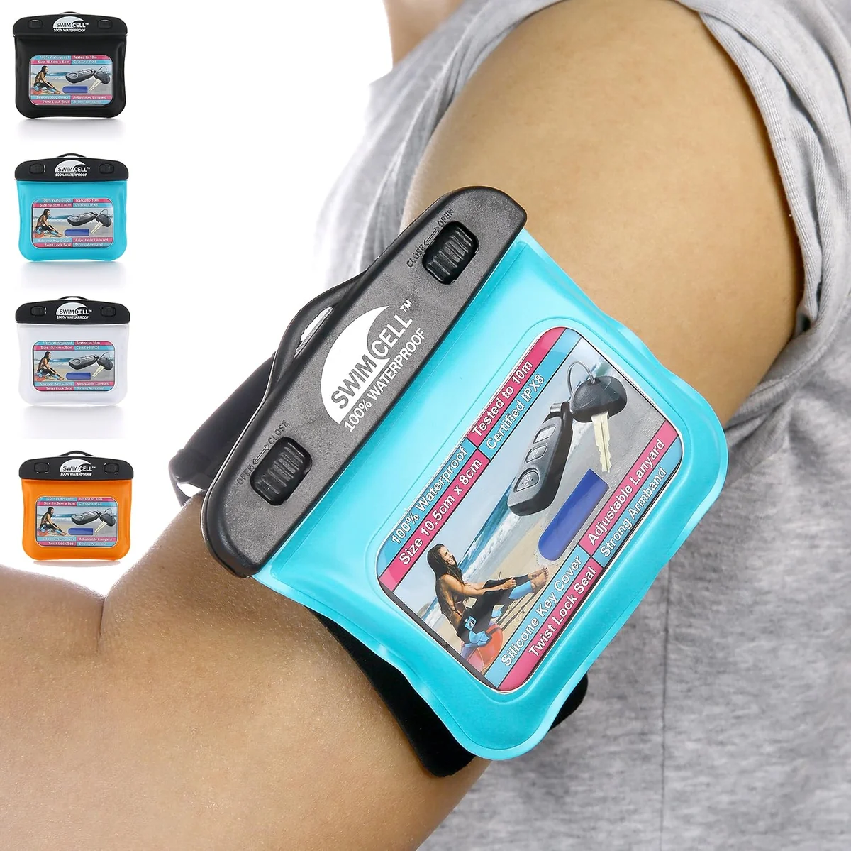 Wodoszczelne etui na klucze SwimCell 10x8 cm do pływania IPX8
