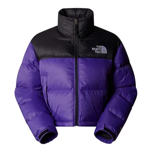 Kurtka The North Face Nuptse Short Jacket 0A5GGES961 - fioletowo-czarna - Kurtki i kamizelki sportowe damskie - miniaturka - grafika 1