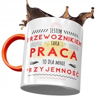 Kubki - Kubek Pomarańczowy dla Przewoźnika na Prezent z Nadrukiem ze Zdjęciem + Opakowanie na prezent (wzór 02) - miniaturka - grafika 1