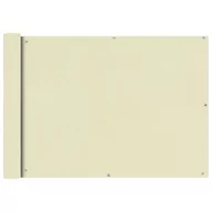 Parasole ogrodowe - vidaXL Parawan balkonowy, tkanina oxford, 75x600 cm, kremowy 42337 - miniaturka - grafika 1