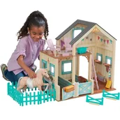 Domki dla lalek - KidKraft Drewniana Stajnia Dla Koni Sweet Meadow Akcesoria 63534 - miniaturka - grafika 1