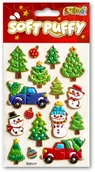 Szkolne artykuły papiernicze - Naklejki puffy Christmas Tree and Smowmen - miniaturka - grafika 1