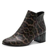 Botki damskie - Tamaris Damskie botki na obcasie 1-25354-43, w panterkę, 41 EU, Leopard, 41 EU - miniaturka - grafika 1