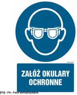 Tablice BHP - SIGNPROJECT GL051 - Załóż okulary ochronne 300x450 - miniaturka - grafika 1