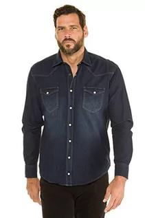 Koszule męskie - JP 1880 Męska koszula dżinsowa koszula, Modny denim, XXL - grafika 1