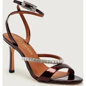 Sandały damskie - Kurt Geiger Skórzane sandały na szpilce CRYSTAL - miniaturka - grafika 1