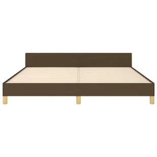 Lumarko Rama łóżka z zagłówkiem, ciemnobrązowa 180x200 cm obita tkaniną - Łóżka - miniaturka - grafika 6