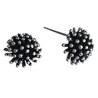 Kolczyki - ankabizuteria.pl Kolczyki srebrne JEŻYKI oksydowane na sztyftach - miniaturka - grafika 1