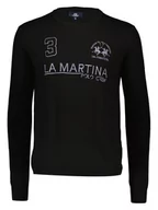 Swetry męskie - La Martina Sweter w kolorze czarnym - miniaturka - grafika 1