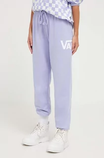 Spodnie damskie - Vans spodnie dresowe kolor fioletowy z nadrukiem - grafika 1
