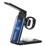 Stacje dokujące do telefonów - Usams Ładowarka indukcyjna 3w1 15W Smartwatch Słuchawki Telefon - miniaturka - grafika 1