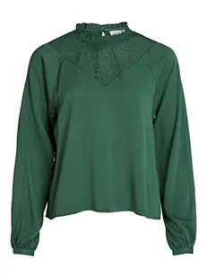 Vila Damska bluzka Visuvita L/S Lace top/SU-NOOS, Pineeedle, 38, Pineneedle, 38 - Bluzki damskie - miniaturka - grafika 1