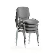 Fotele i krzesła biurowe - Krzesło konferencyjne NELSON, 4 szt., jasnoszara tkanina, chrom - miniaturka - grafika 1