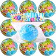 Zabawki sensoryczne - PIŁKA GLOBUS piłeczka ZIEMIA gniotek relaks ANTYSTRESOWA miękka 7 cm - miniaturka - grafika 1