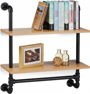 Regał Loft Ścienny 60 cm x 68,5 cm x 24 cm czarny - Regały - miniaturka - grafika 1