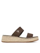 Espadryle damskie - Calvin Klein Jeans Espadryle Sporty Rope Mg Lth Webbing YW0YW01704 Brązowy - miniaturka - grafika 1