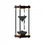 Figurki dekoracyjne - Klepsydra RETRO Szklano - Drewniana PIĘKNA 60 minut XXL 25x10cm Czarna - miniaturka - grafika 1