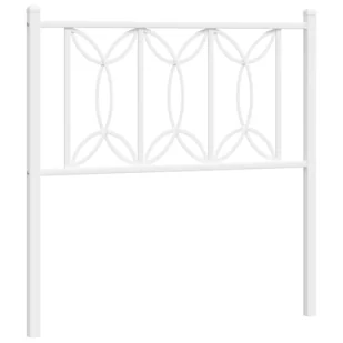 vidaXL Metalowe wezgłowie, białe, 90 cm - Inne meble do sypialni - miniaturka - grafika 1