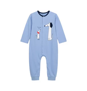 Pajacyki dla niemowląt - Pajac dla dziecka do 2 lat, z małym i dużym psem, niebieski - grafika 1
