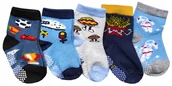 Skarpetki dla dzieci - ABS Antypoślizgowe Skarpetki Chłopięce 5-PAR 1--0-6 - miniaturka - grafika 1