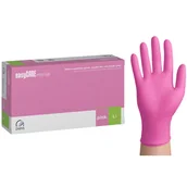 Rękawiczki jednorazowe - EasyCare Nitrile, rękawice nitrylowe, niejałowe, bezpudrowe, różowe, rozmiar L, 100 sztuk - miniaturka - grafika 1