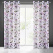 Zasłony - Zasłona BELLA 140 x 250 cm przelotki biało-różowy - miniaturka - grafika 1
