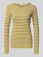 Bluzki damskie - Bluzka z długim rękawem o kroju slim z czystej bawełny - miniaturka - grafika 1