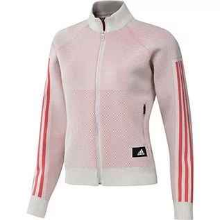 Kurtki damskie - Adidas Damska kurtka treningowa Id Knit - różowa, czerwona kurtka różowy Rosa XS DT2852 - grafika 1