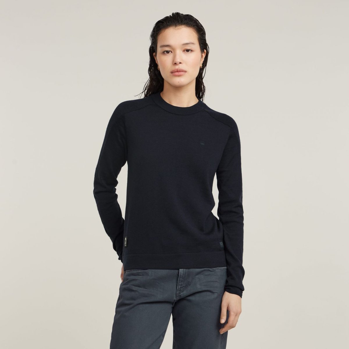 maglie donna g-star d25509-d847 core knitted 387 osaka blue