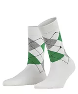 Skarpetki damskie - Burlington Kobiety Skarpety Queen W SO Trwała Organiczna Bawełna z wzorem 1 Para, Biały (White 2000), 36-41 - miniaturka - grafika 1