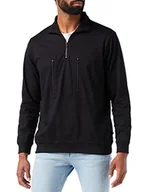 Koszulki męskie - G-STAR RAW Męski T-shirt Tweeter Half Zip Ls, Black (Dk Black C673-6484), S - miniaturka - grafika 1