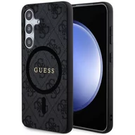 Etui i futerały do telefonów - Etui GUESS 4G Collection Leather Metal Logo MagSafe do Samsung Galaxy S24 Czarny - miniaturka - grafika 1