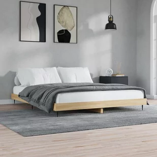 Rama łóżka, dąb sonoma, 120x200 cm, materiał drewnopochodny Lumarko! - Łóżka - miniaturka - grafika 1