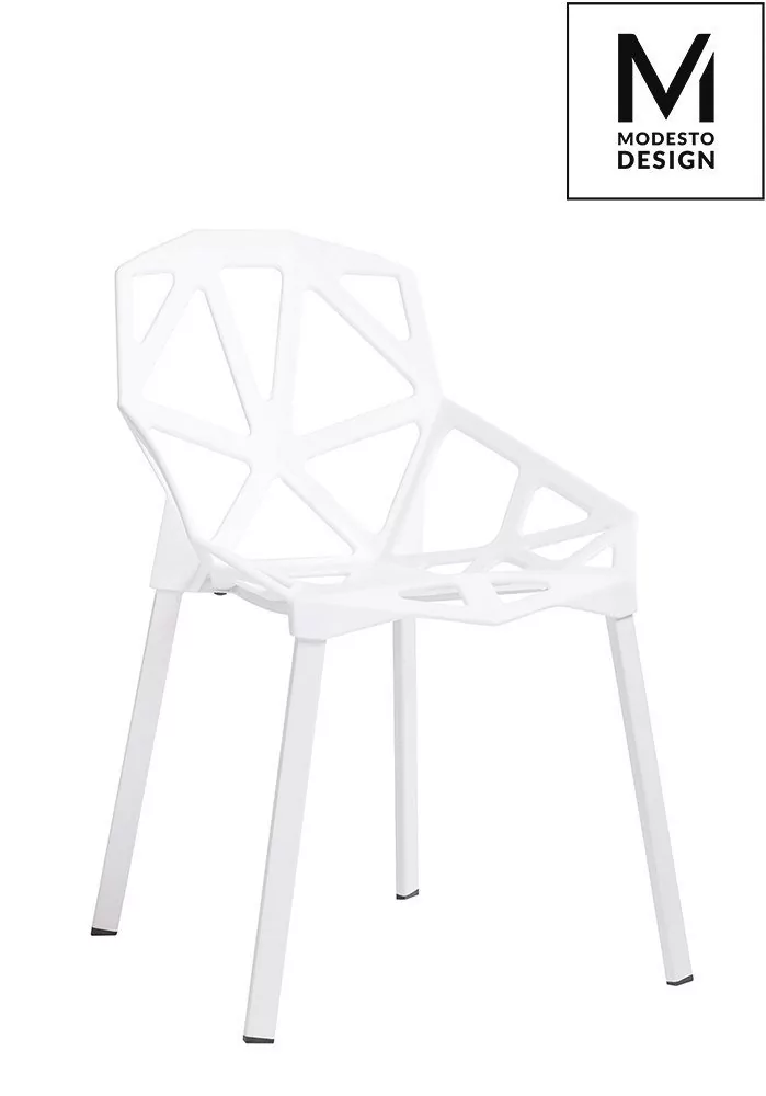 Modesto Design MODESTO krzesło SPLIT MAT białe - polipropylen, podstawa metalowa C1023.WHITE