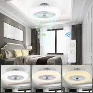 Wentylatory sufitowe - Jopassy 80W wentylator sufitowy timer chłodnica oświetlenie wentylator LED biały wentylator światło pokój - miniaturka - grafika 1