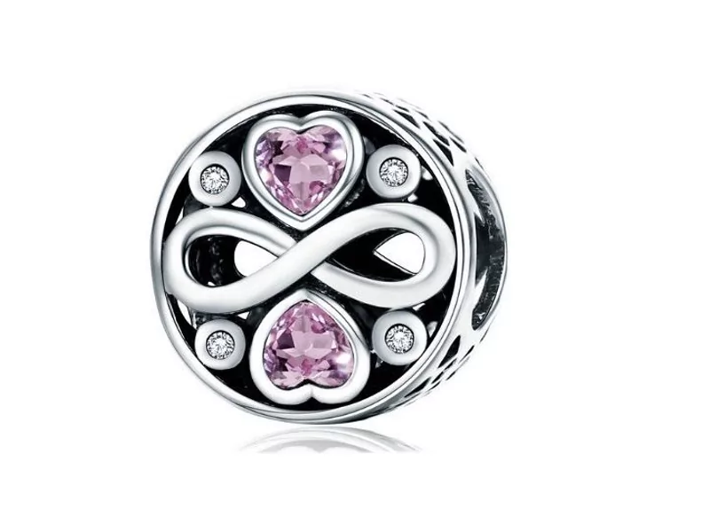 Pandora Valerio.pl Rodowany srebrny charms do nieskończona miłość infinity love cyrkonie srebro 925 BEAD0710RH BEAD0710RH