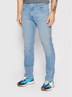 Spodnie męskie - Wrangler Jeansy Texas W12SYI29K Niebieski Slim Fit - grafika 1