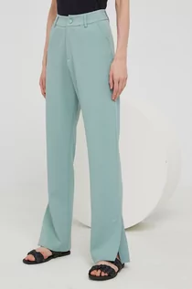Spodnie damskie - Answear Lab Lab spodnie damskie kolor zielony proste high waist - grafika 1