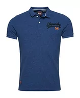 Bluzy męskie - Superdry Polo Haft Bluza męska, Bright Blue Marl, 3XL - miniaturka - grafika 1