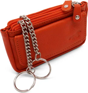 Etui na klucze Safekeepers z ochroną RFID - uchwyt na klucze - etui na klucze - portfel na klucze - etui na klucze skórzane - męskie - damskie skórzane - pomarańczowe - Portfele - miniaturka - grafika 1