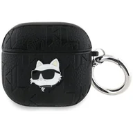 Akcesoria do słuchawek - Etui na słuchawki KARL LAGERFELD Monogram Choupette Head do Apple Airpods 4 Czarny - miniaturka - grafika 1