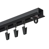 Karnisze - Szyna sufitowa DECASTYL MS Zero z żabkami pojedyncza 500 cm Czarny - miniaturka - grafika 1
