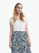 Koszulki i topy damskie - Pieces T-Shirt Billo 17078732 Biały Loose Fit - miniaturka - grafika 1