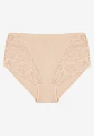 Majtki damskie - Beżowe Bawełniane Majtki Figi z Koronką Idiana - miniaturka - grafika 1